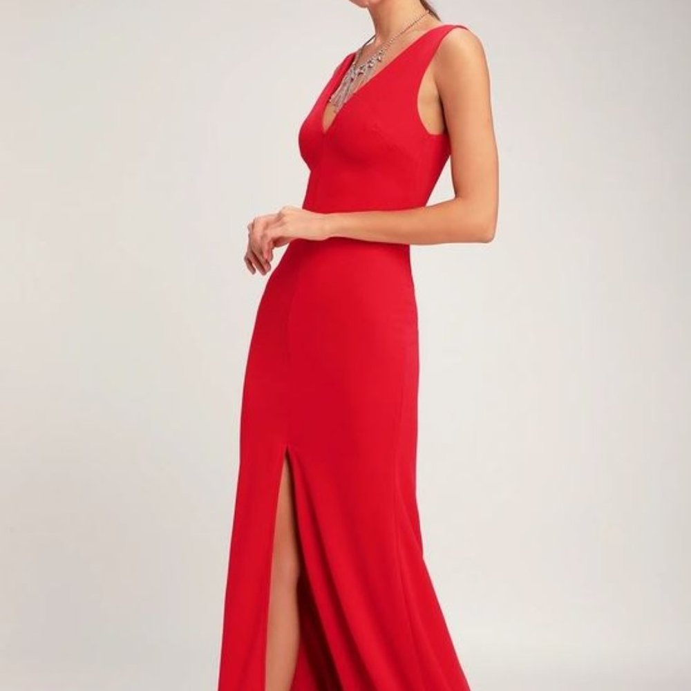 Lulu's Waltz Happening Red Sleeveless Maxi Dress - Small